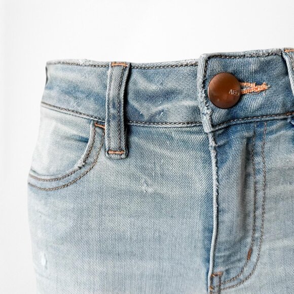 American Eagle Outfitters Light Wash Distressed Ripped Knees Skinny Jeans 00S - Picture 7 of 8